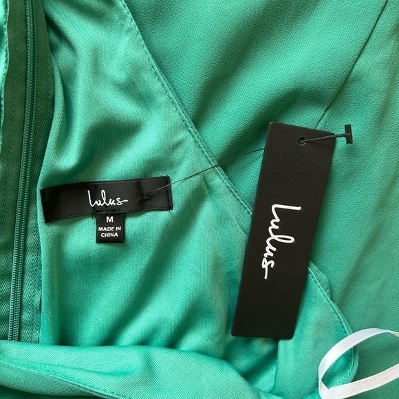NWT Lulus Best Wishes Women's Dress Tulip Teal Green Size Medium - Picture 4 of 10